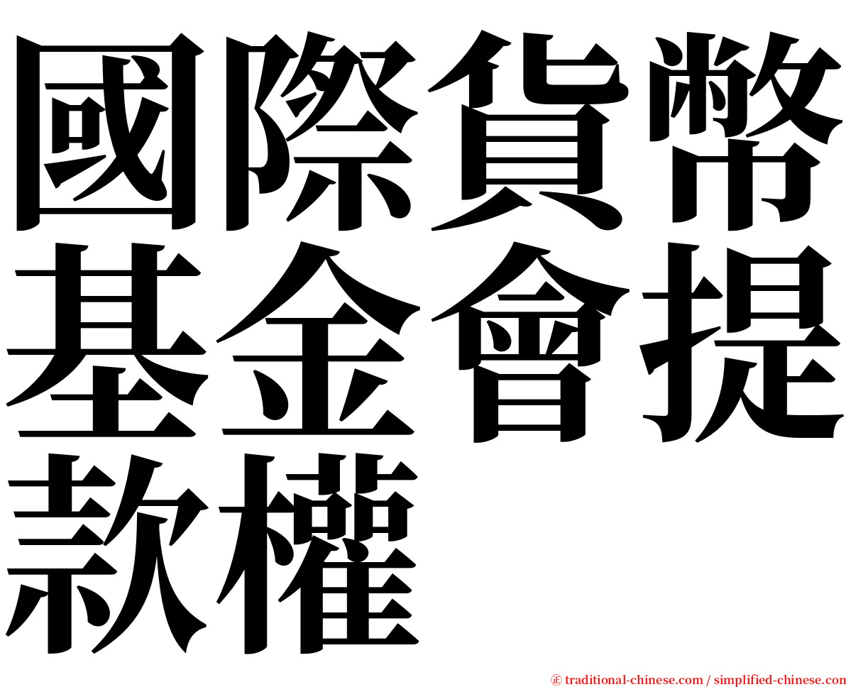 國際貨幣基金會提款權 serif font