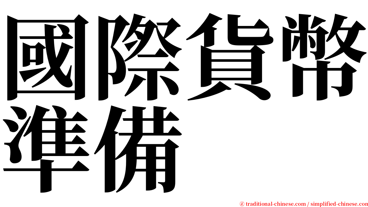 國際貨幣準備 serif font