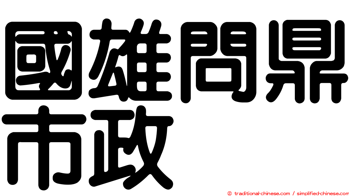 國雄問鼎市政