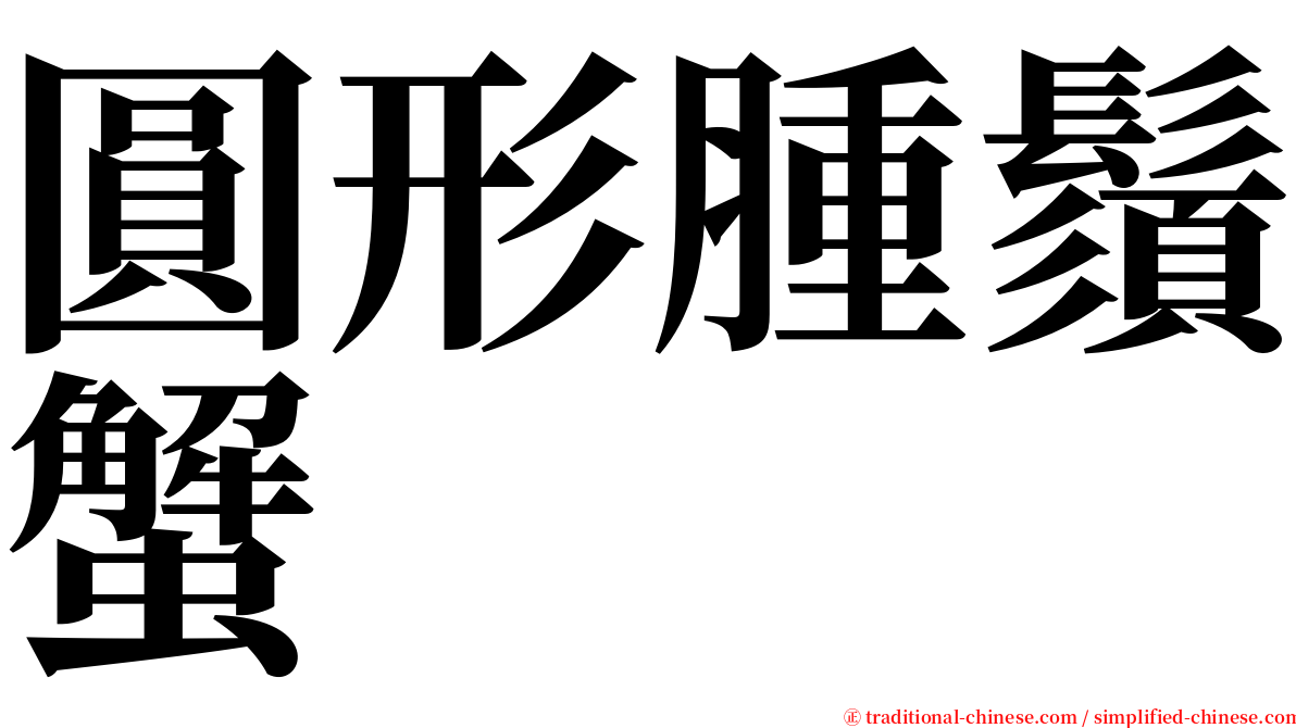 圓形腫鬚蟹 serif font