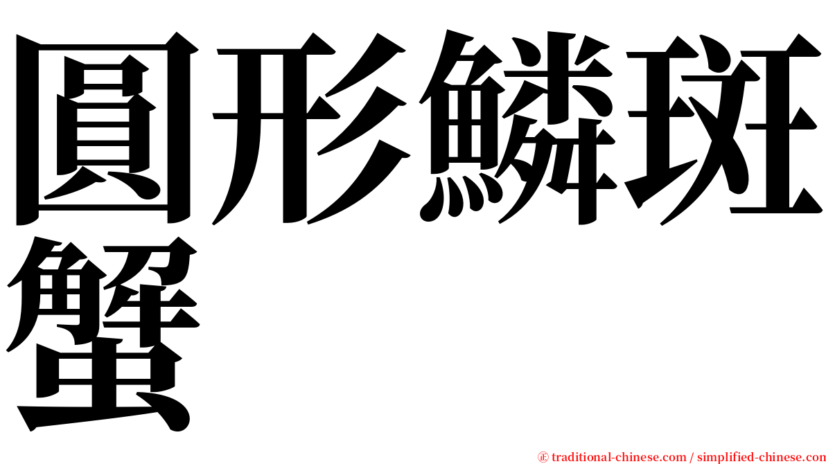 圓形鱗斑蟹 serif font