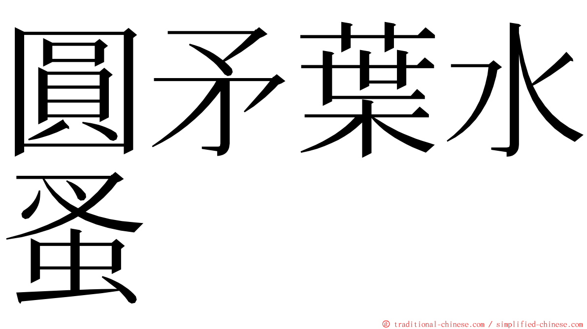 圓矛葉水蚤 ming font