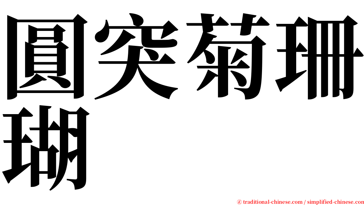 圓突菊珊瑚 serif font
