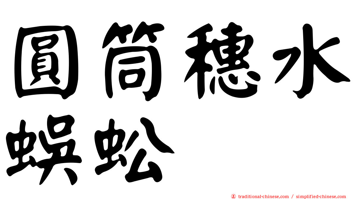 圓筒穗水蜈蚣