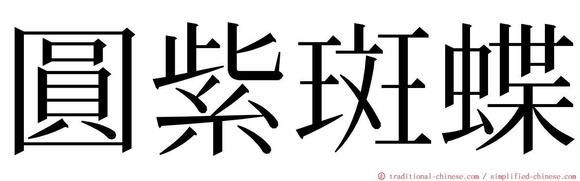 圓紫斑蝶 ming font