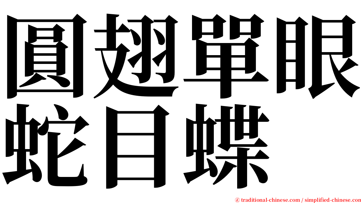 圓翅單眼蛇目蝶 serif font
