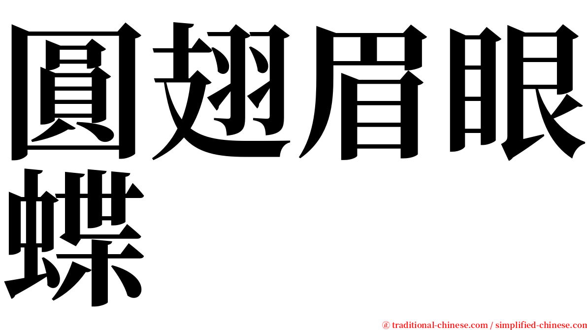 圓翅眉眼蝶 serif font