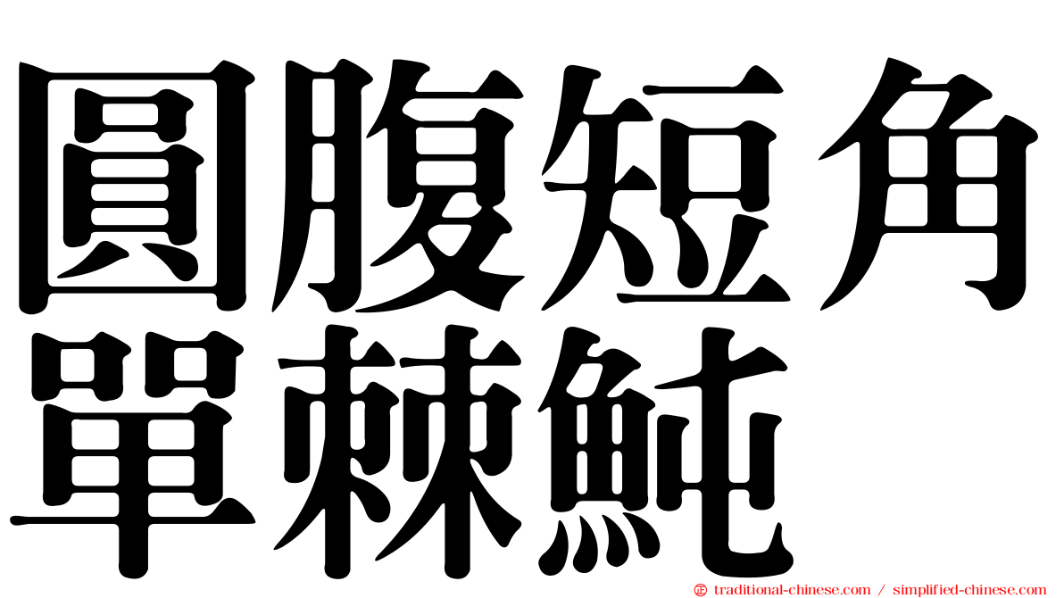 圓腹短角單棘魨