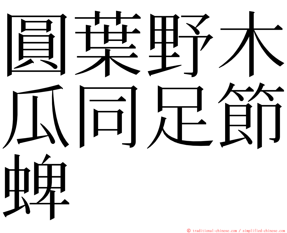圓葉野木瓜同足節蜱 ming font