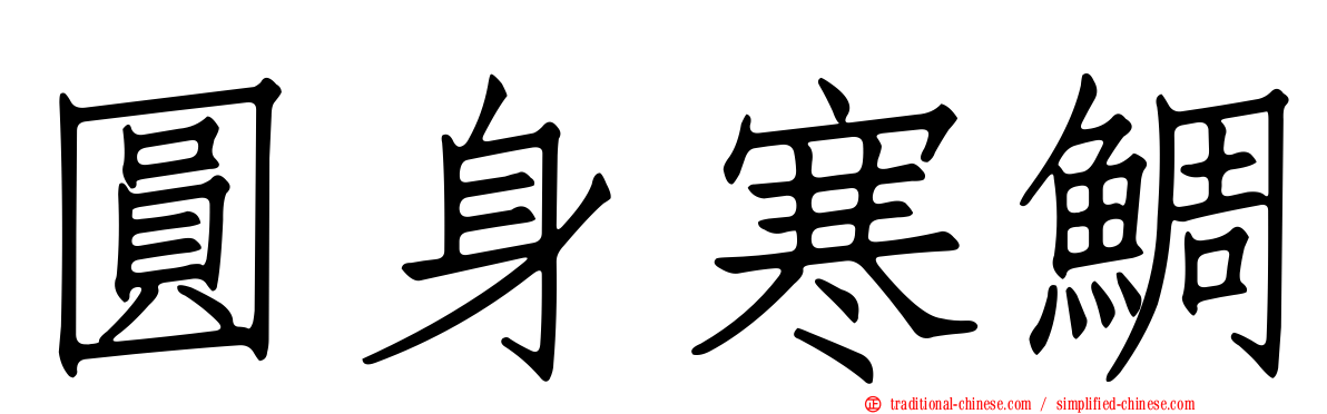 圓身寒鯛