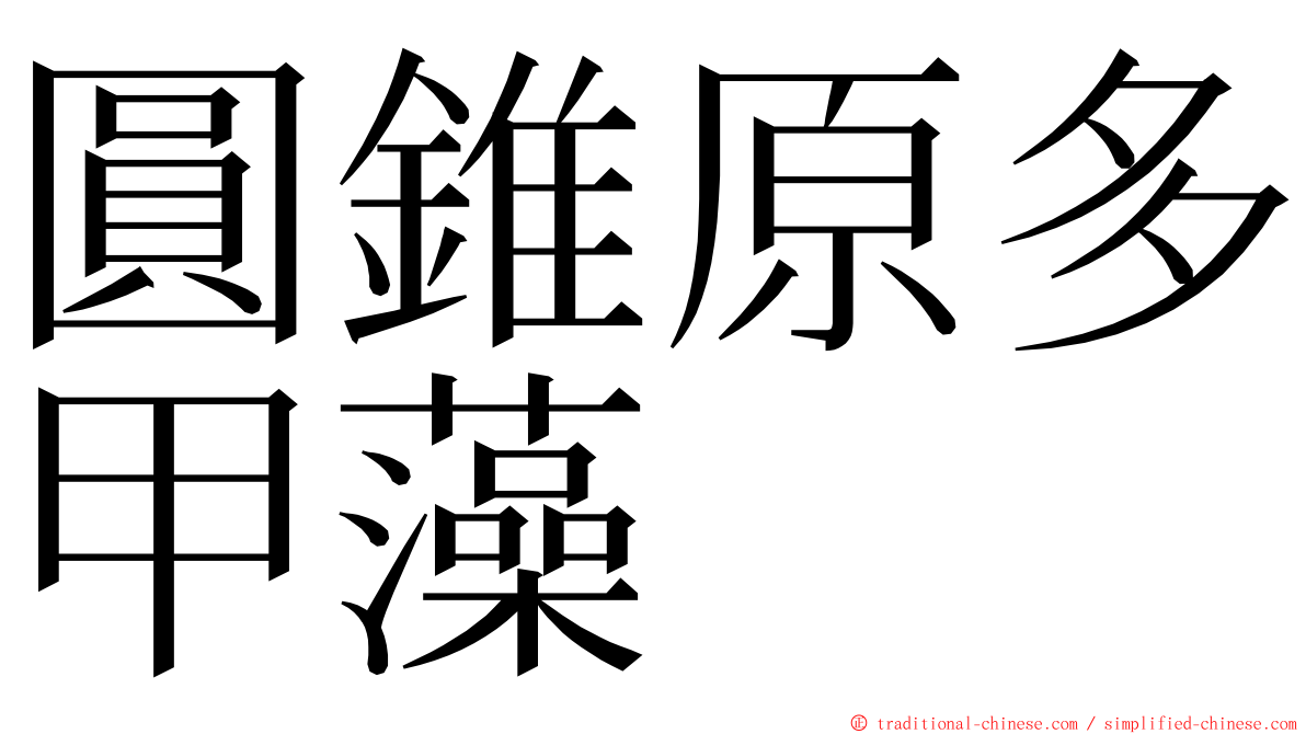 圓錐原多甲藻 ming font