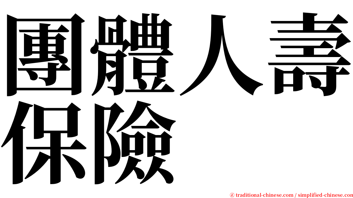 團體人壽保險 serif font