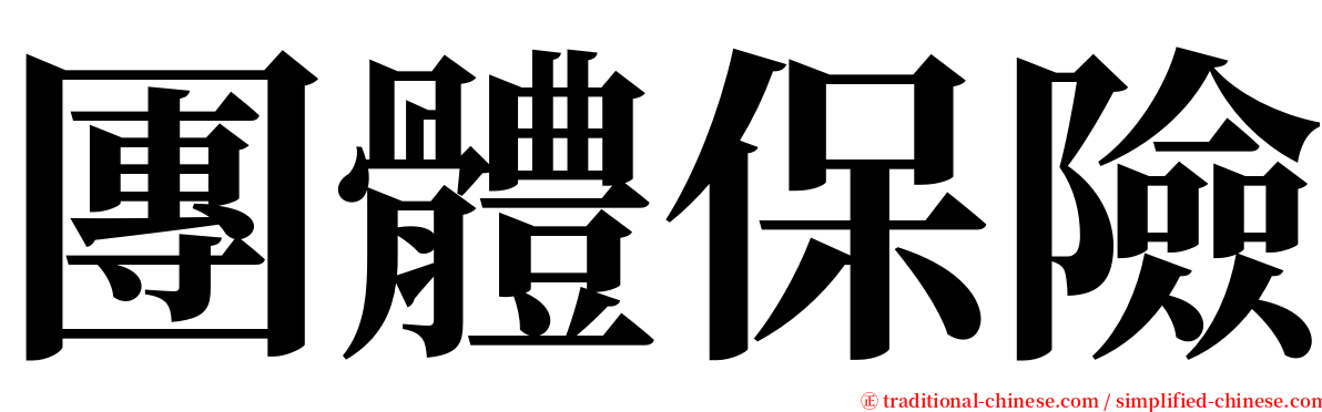 團體保險 serif font