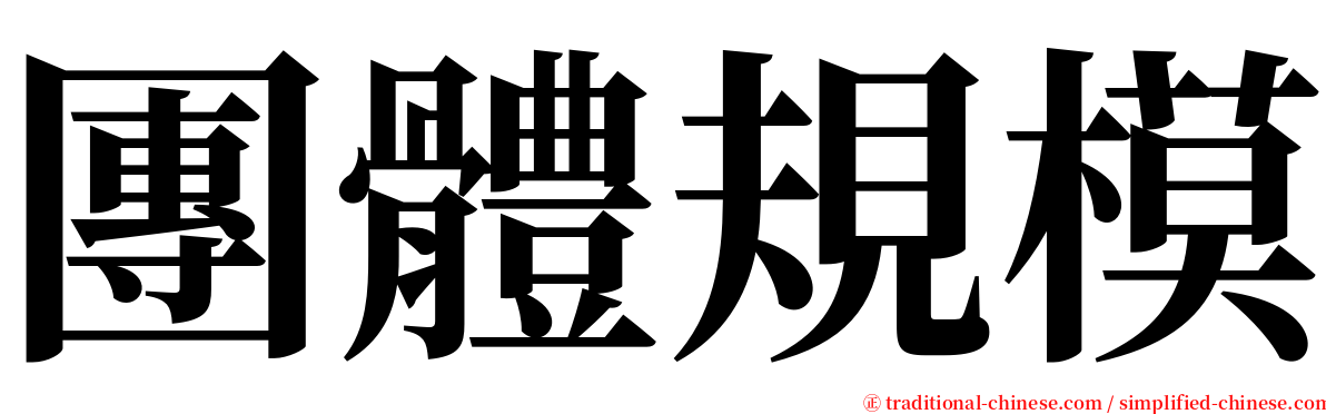 團體規模 serif font