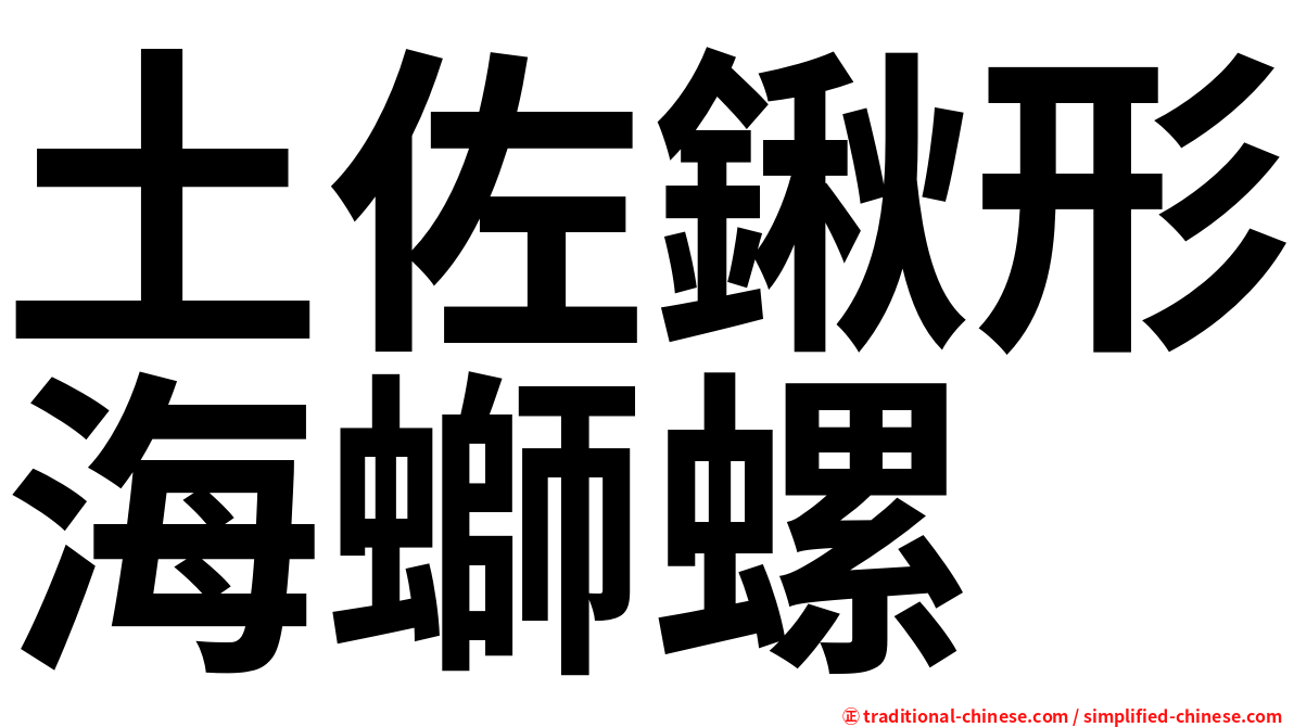 土佐鍬形海螄螺
