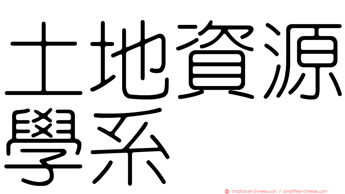 土地資源學系