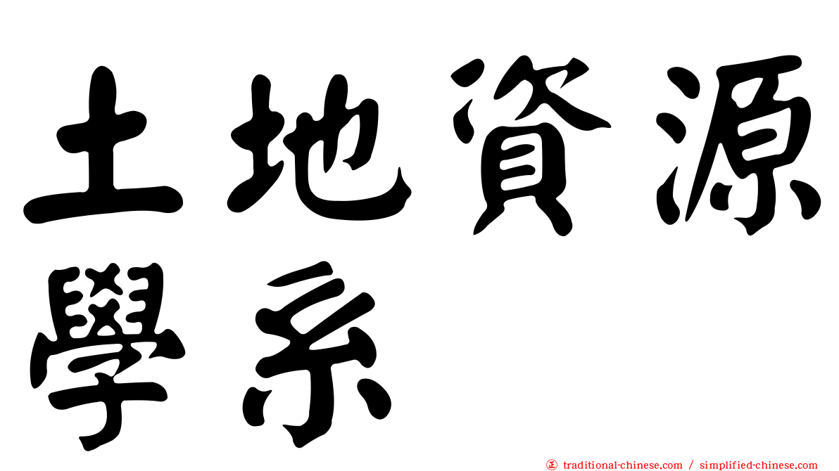 土地資源學系