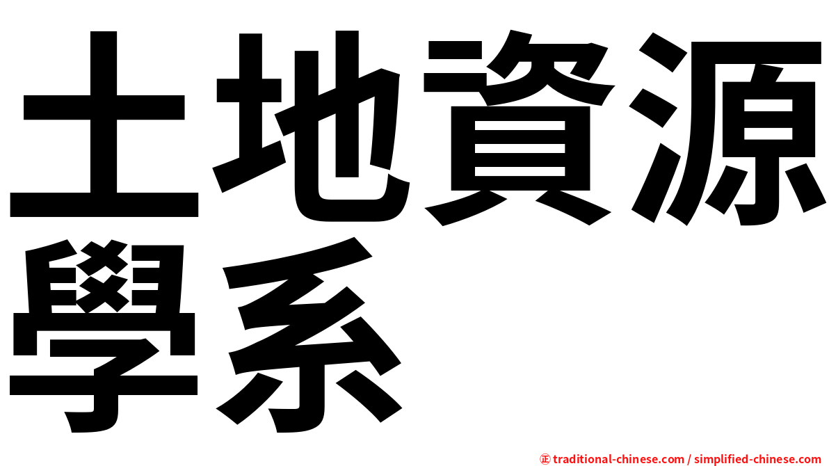 土地資源學系