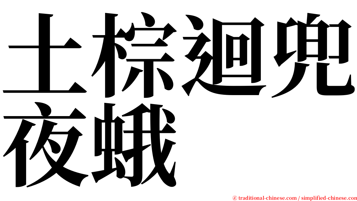 土棕迴兜夜蛾 serif font