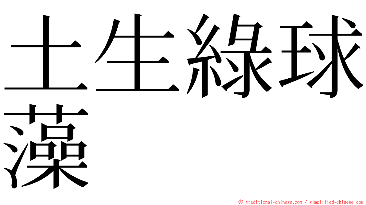 土生綠球藻 ming font
