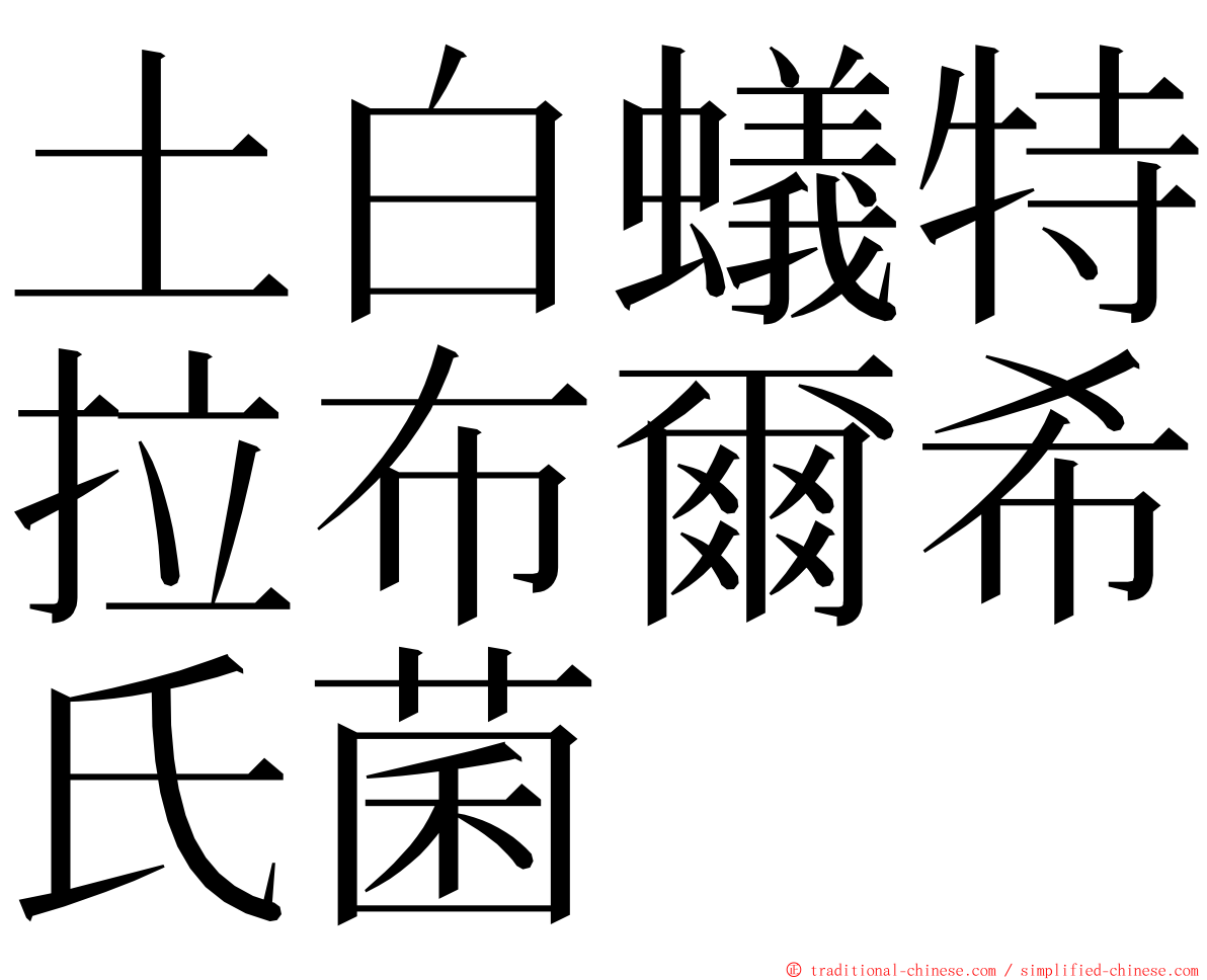 土白蟻特拉布爾希氏菌 ming font