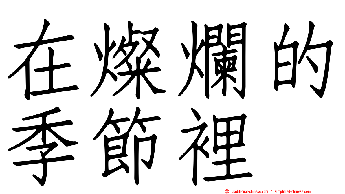 在燦爛的季節裡