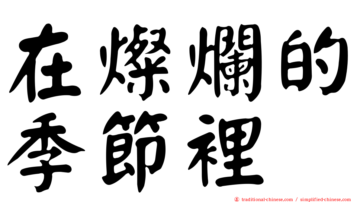 在燦爛的季節裡