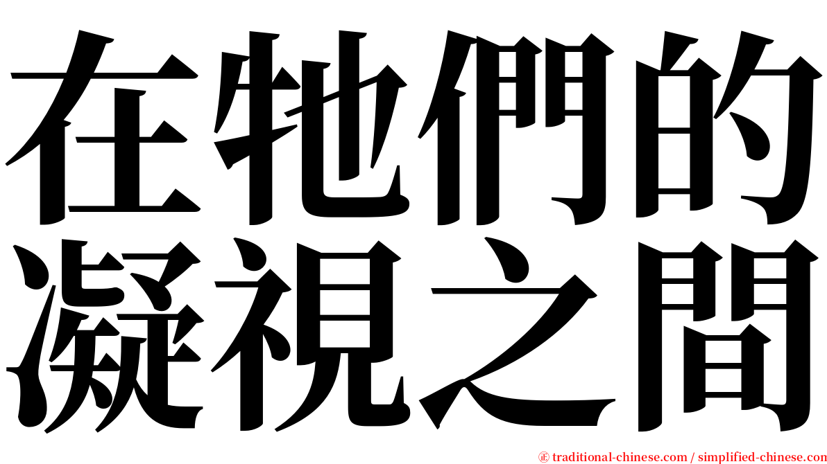 在牠們的凝視之間 serif font