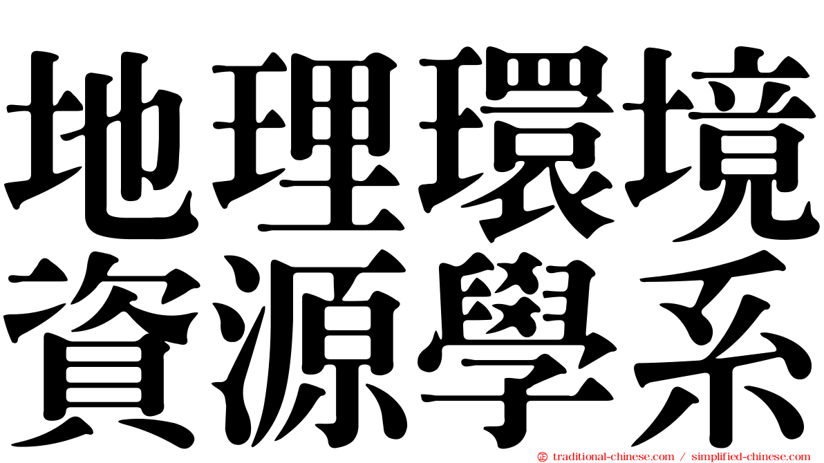 地理環境資源學系