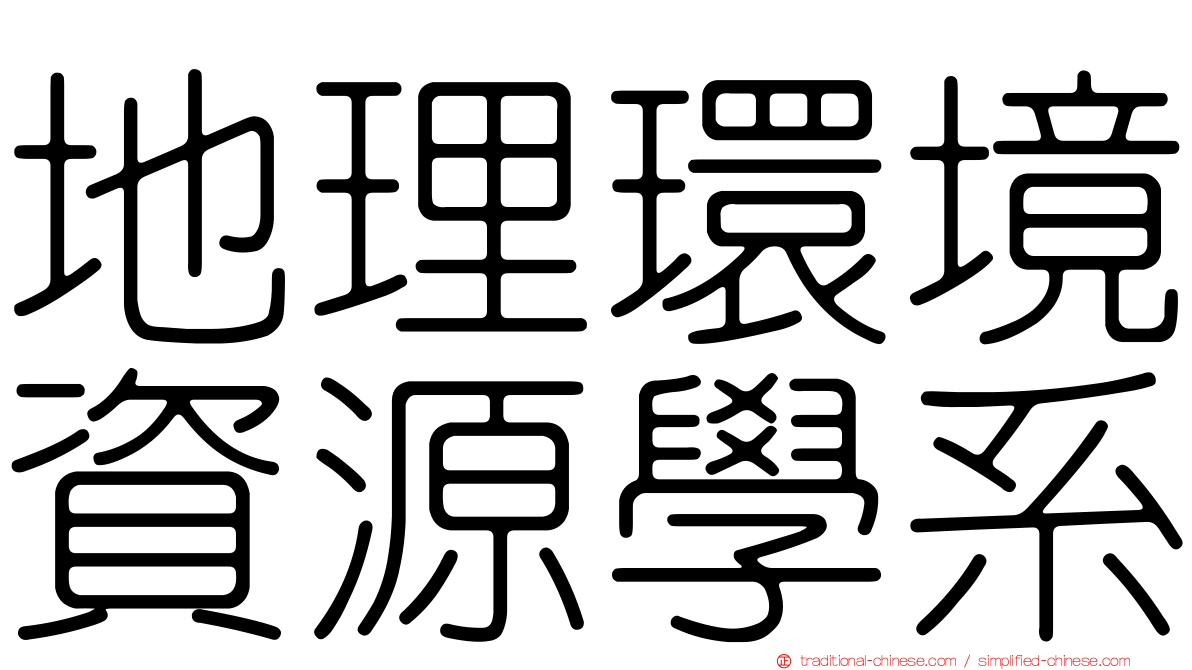 地理環境資源學系