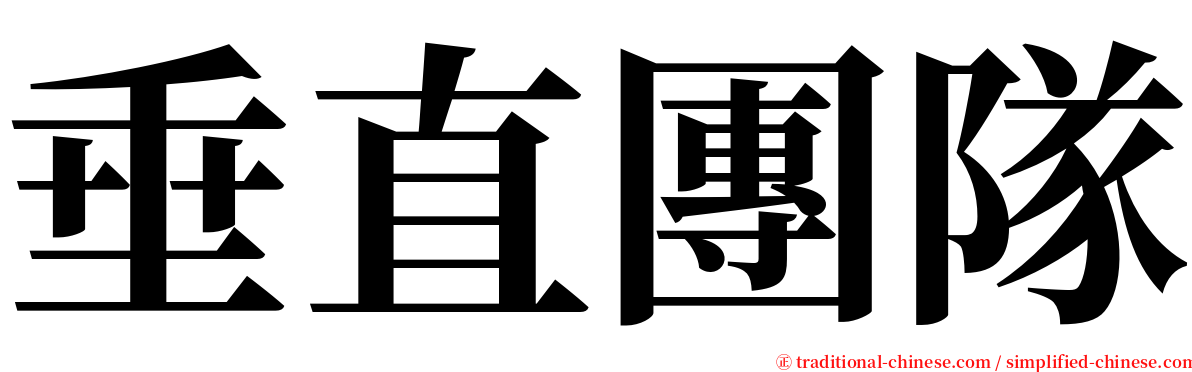 垂直團隊 serif font