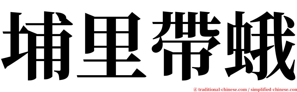 埔里帶蛾 serif font