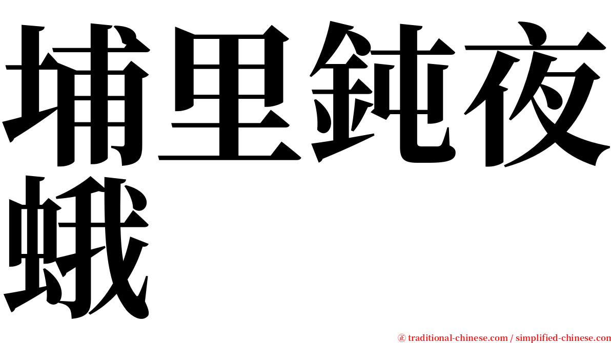 埔里鈍夜蛾 serif font