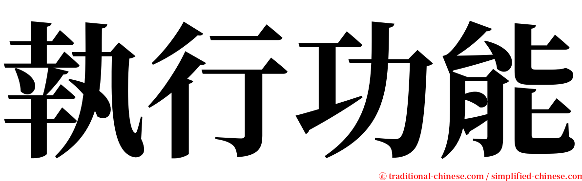 執行功能 serif font