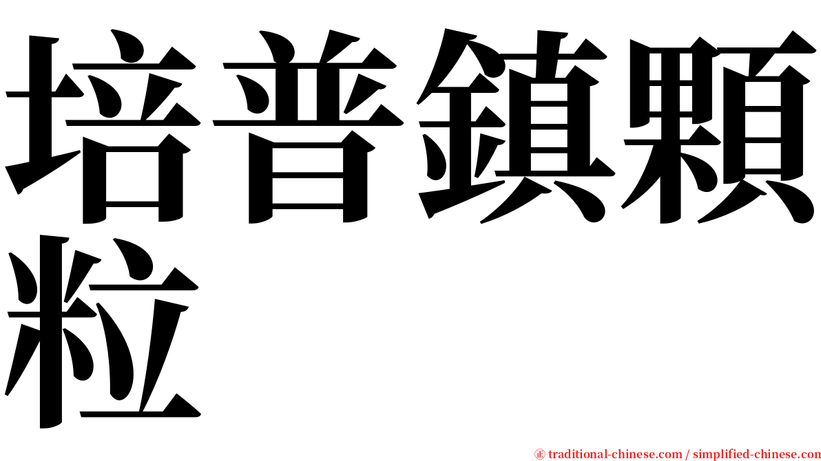 培普鎮顆粒 serif font