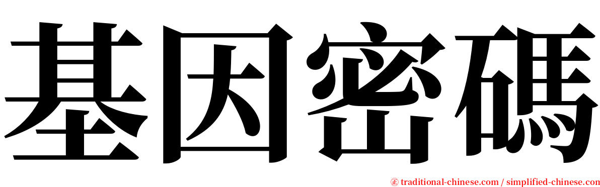 基因密碼 serif font