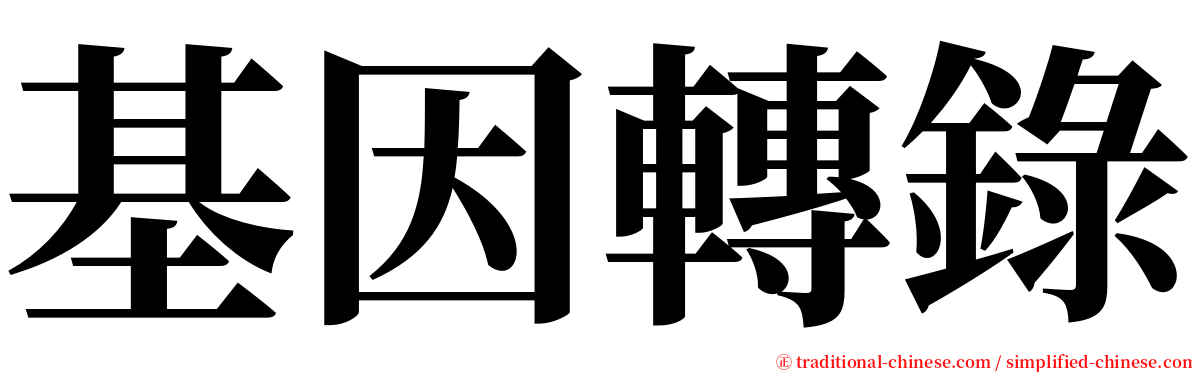 基因轉錄 serif font