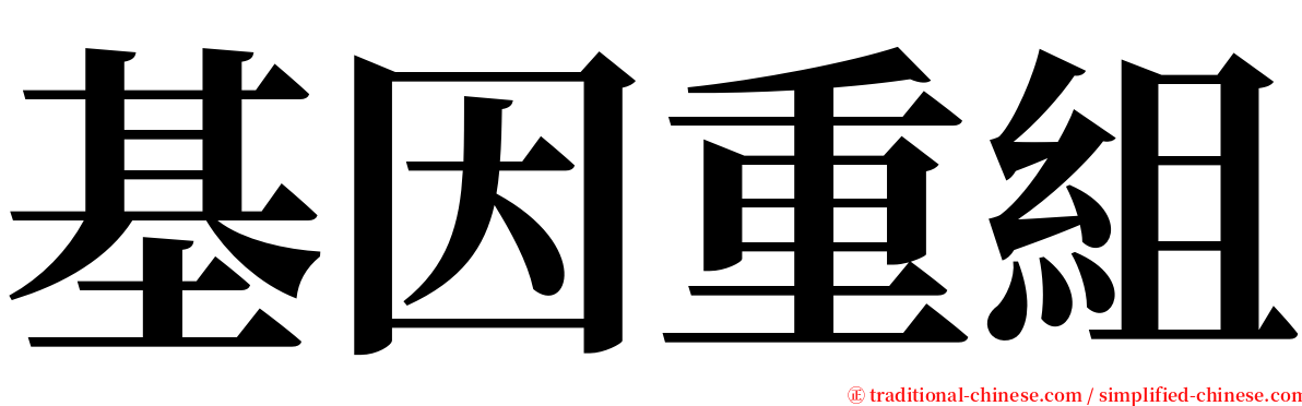 基因重組 serif font