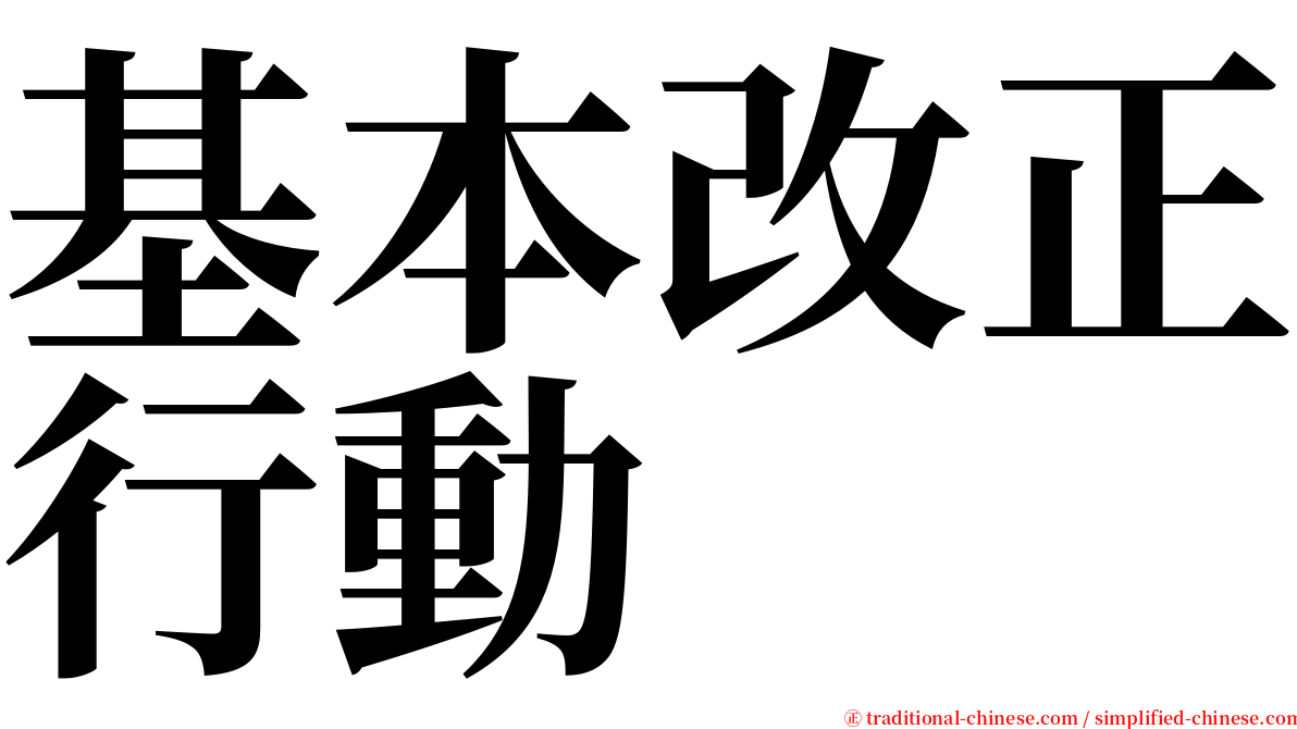 基本改正行動 serif font