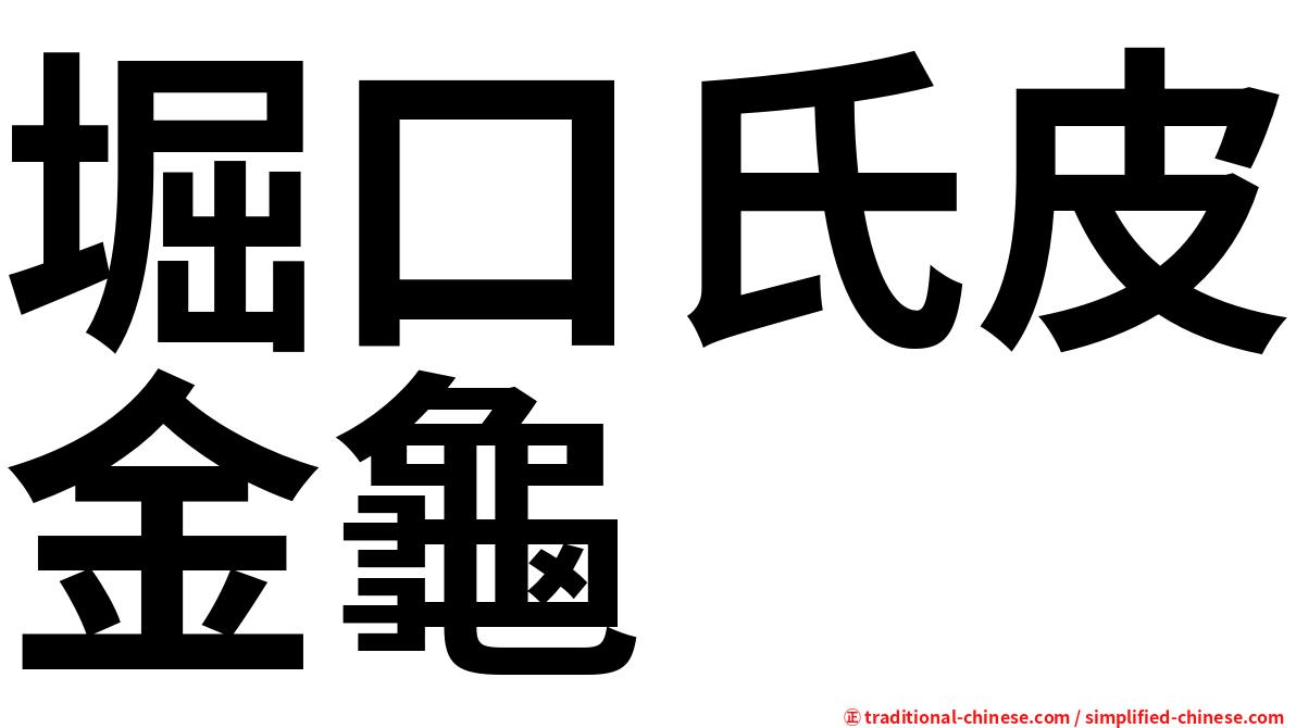 堀口氏皮金龜