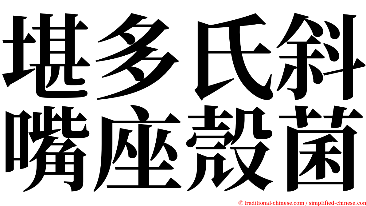堪多氏斜嘴座殼菌 serif font