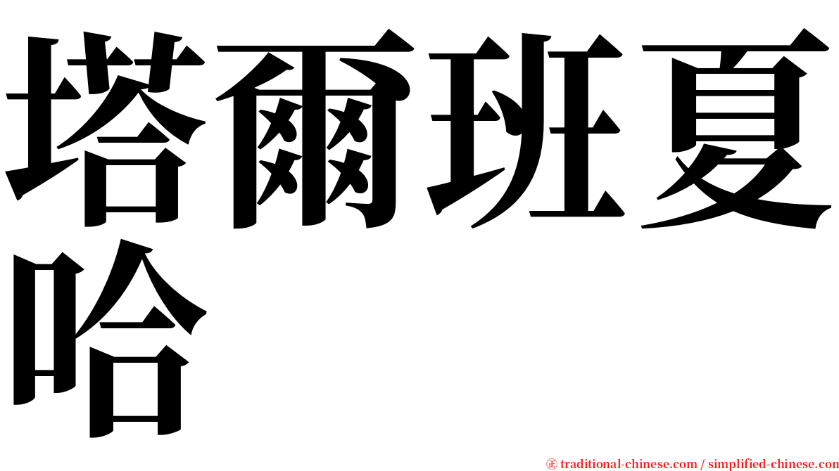 塔爾班夏哈 serif font