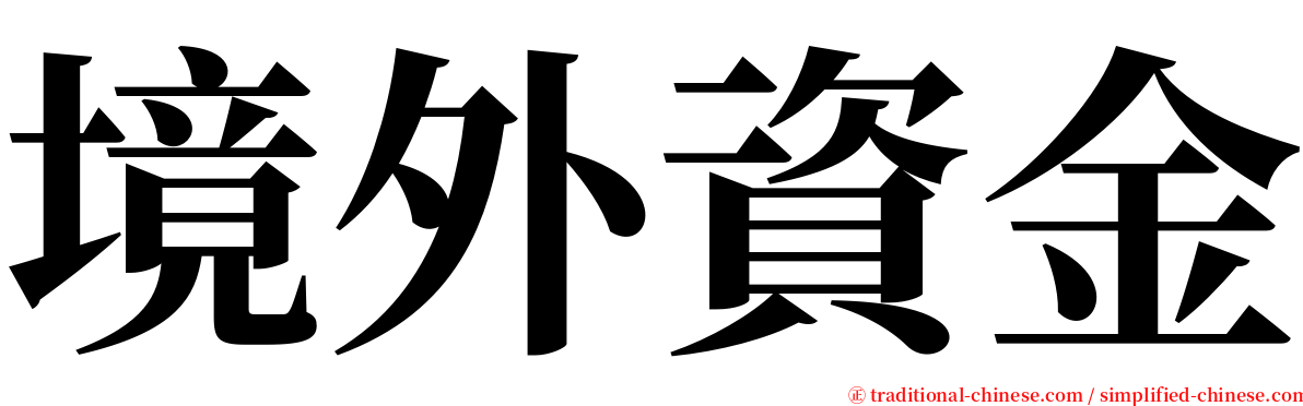 境外資金 serif font