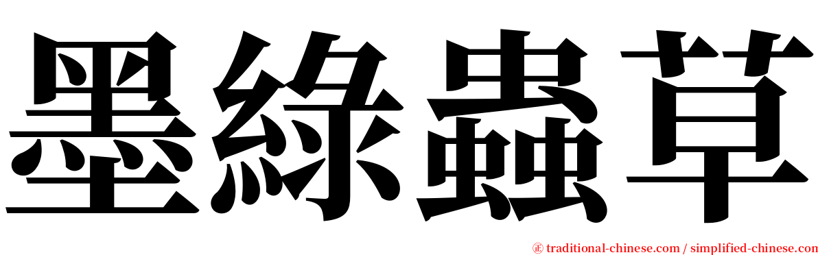 墨綠蟲草 serif font