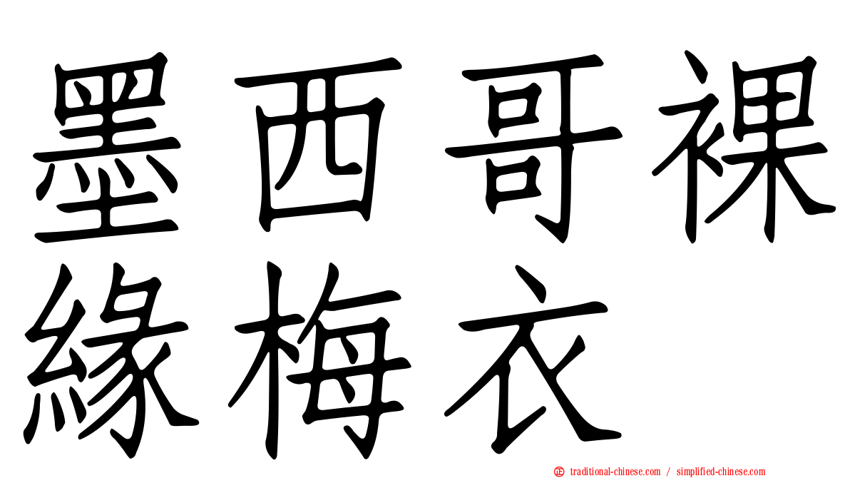 墨西哥裸緣梅衣