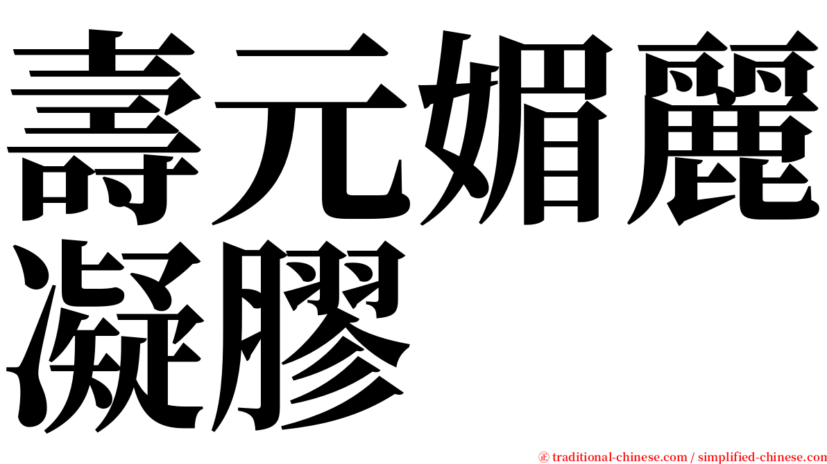 壽元媚麗凝膠 serif font