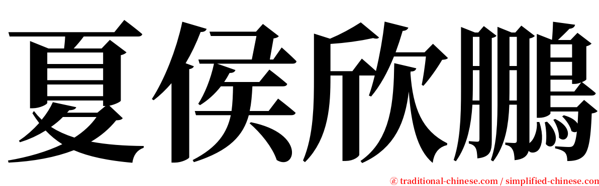 夏侯欣鵬 serif font