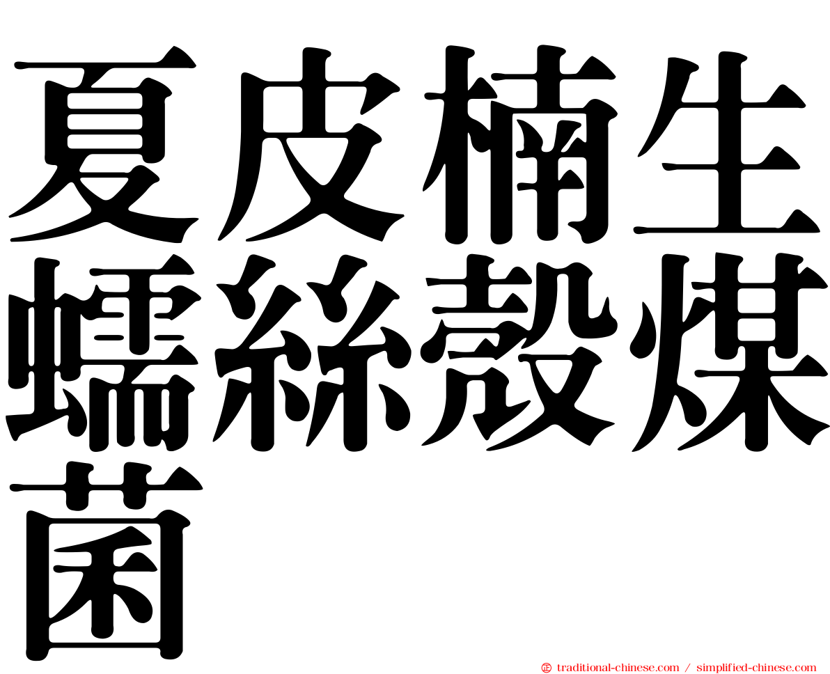 夏皮楠生蠕絲殼煤菌