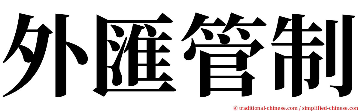 外匯管制 serif font