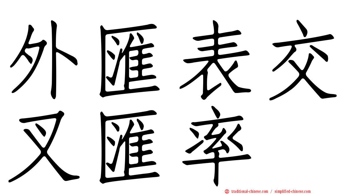 外匯表交叉匯率